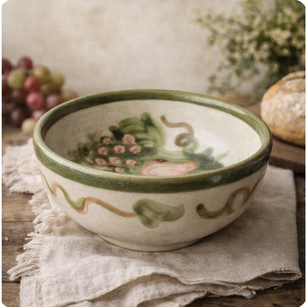 Louisville Stoneware Farmhouse Americana Bowl 1950-60 Heavy Country Cottage